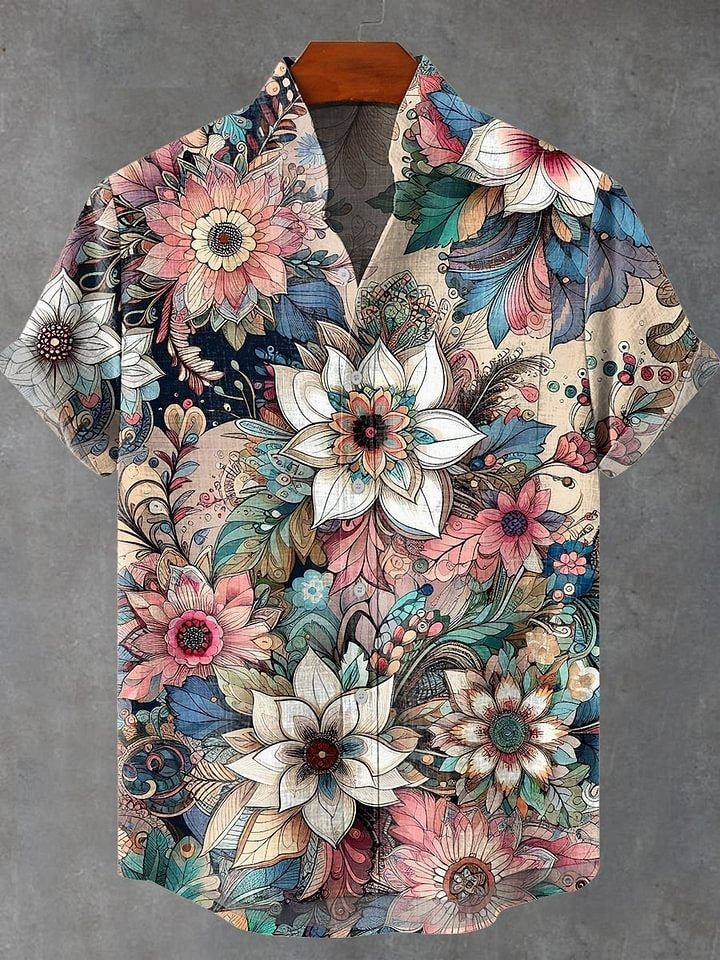 Alessio ™ | Vintage Blumenmuster Freizeithemd für Herren