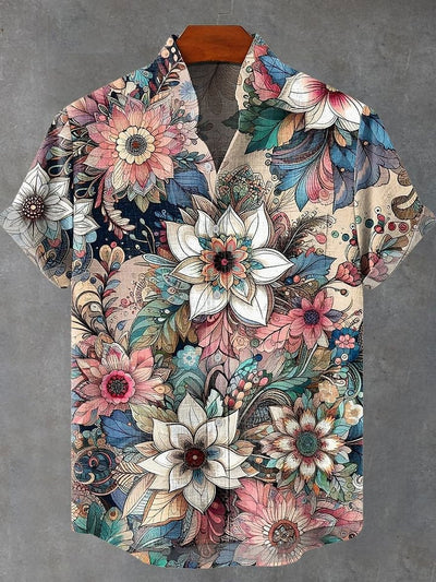 Alessio ™ | Vintage Blumenmuster Freizeithemd für Herren
