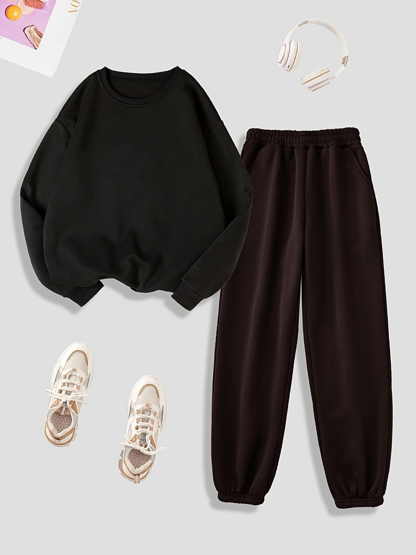 Jimena® | Plüschgefüttertes Langarmpullover- und Trainingsanzug-Set – ideal für Herbst/Winter