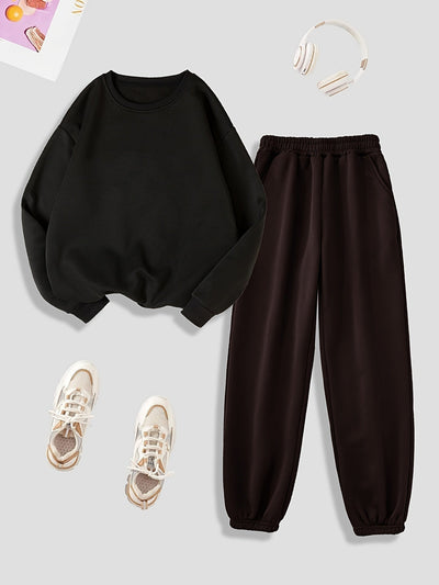Jimena® | Plüschgefüttertes Langarmpullover- und Trainingsanzug-Set – ideal für Herbst/Winter