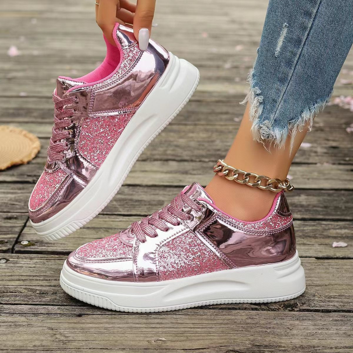 GlamStep™ – Elegante Damen Sneaker mit funkelnden Pailletten