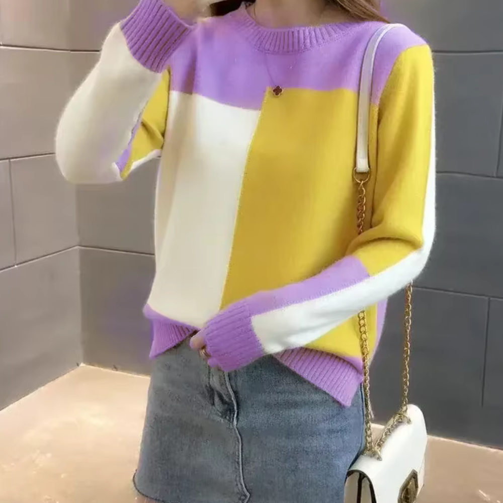 Felicity - Trendiger und eleganter Farben Block Pullover