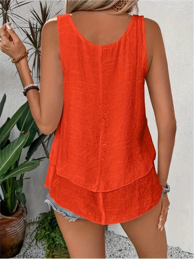 Cressida – Tanktop Aus Viskose Mischgewebe Mit Rüschen