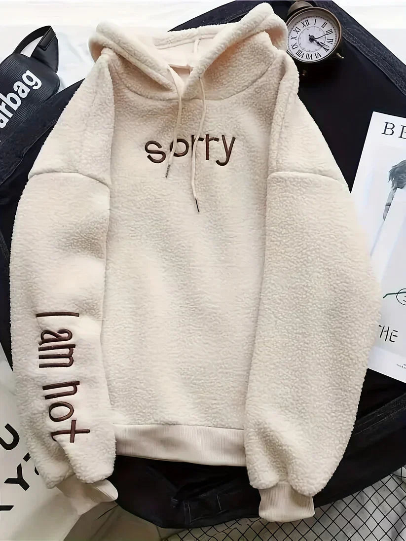Paty® | Damen-Fleece-Hoodie mit Rückenaufdruck, perfekt für lässige Tage