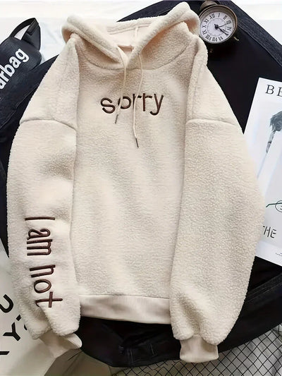 Paty® | Damen-Fleece-Hoodie mit Rückenaufdruck, perfekt für lässige Tage