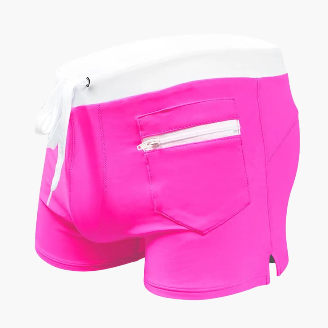 Herren Badeshorts mit Reißverschlusstaschen und Kordelzugbund