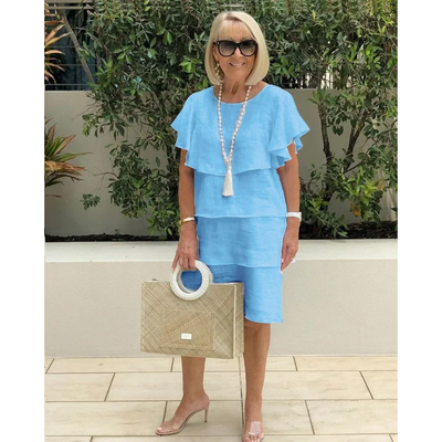 Yvonne – verführerisches Kleid mit übereinanderliegenden Volants