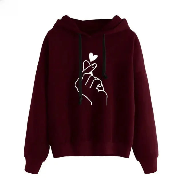 Finger Heart Hoodie für Damen