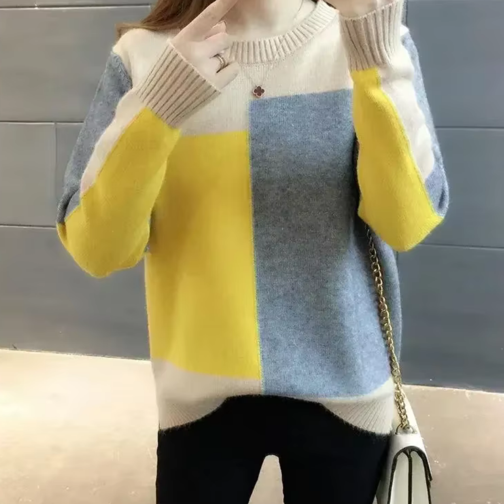 Felicity - Trendiger und eleganter Farben Block Pullover