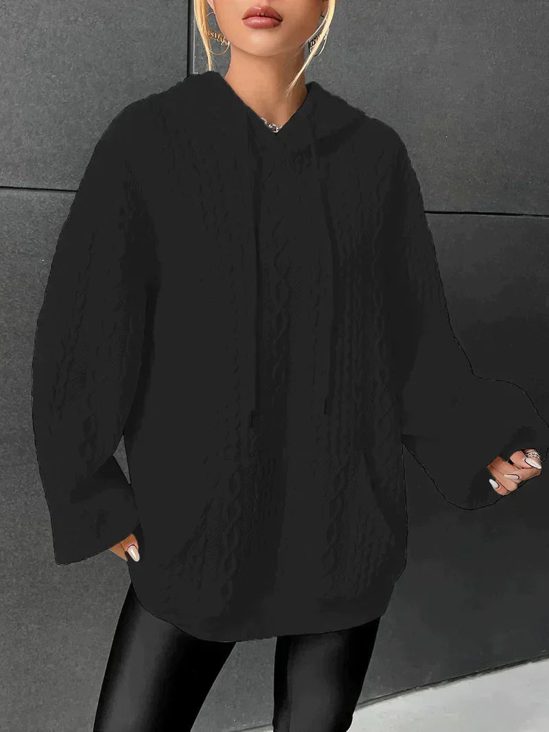 Sandra® | Übergroßer Pullover mit Kapuze und Kordelzug
