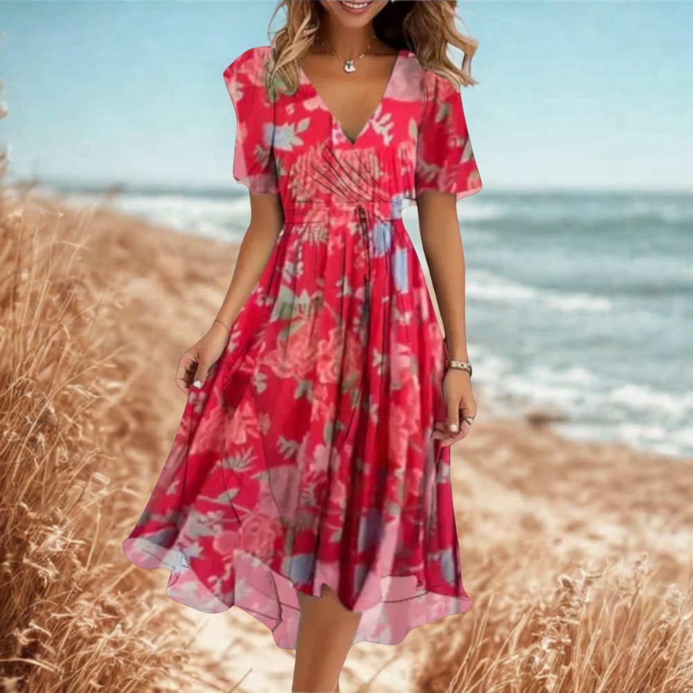 Alessia - Elegantes Sommerkleid mit V-Ausschnitt