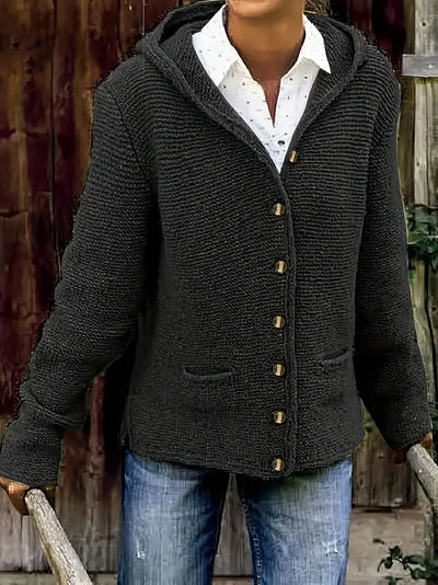 Bressan – Elegante Strickjacke Mit Langen Ärmeln Und Kapuze