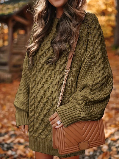 Chloé – Strick Pullover Kleid mit Zopfstrick