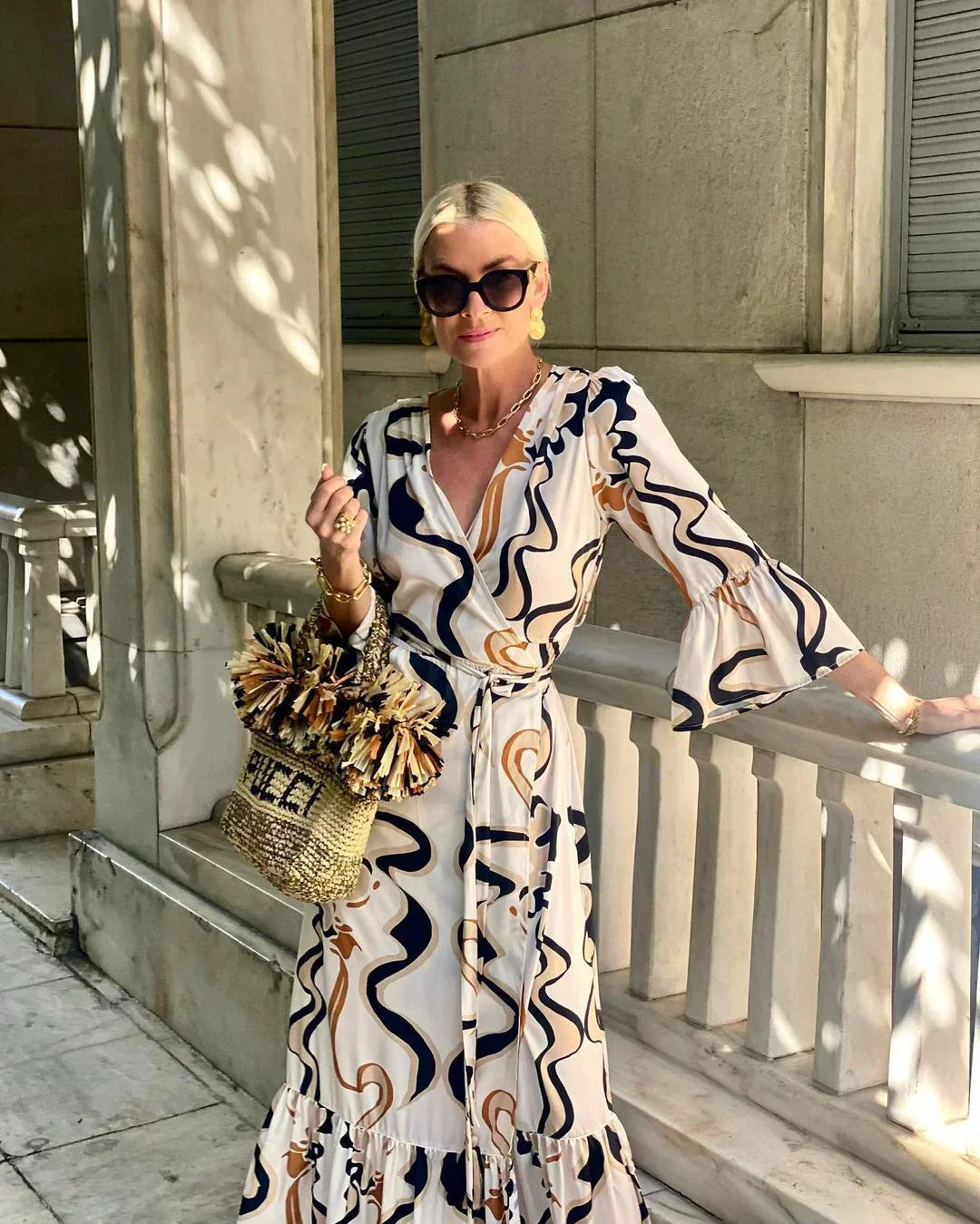 Marisia - Das elegante Langarmkleid in stilvollem Lila