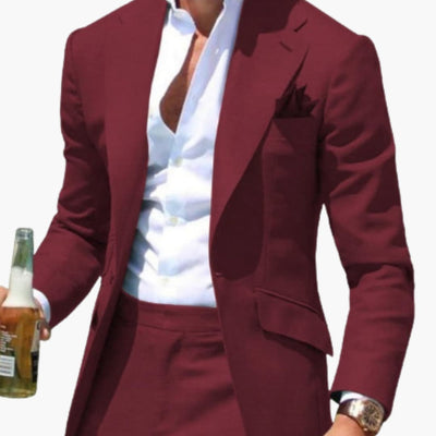 Herren Zweiteiler Anzug mit Slim Fit für alle Jahreszeiten