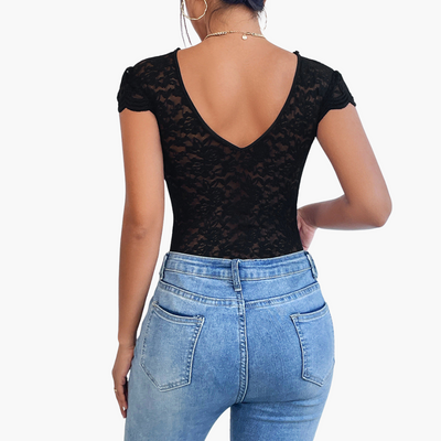 Bodysuit aus Spitze für Frauen - Eleganter V-Ausschnitt