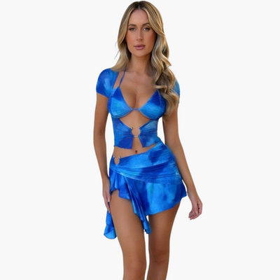 Cut-Out Co-Ord Zweiteiler - Damen Sommerlook für den Strand