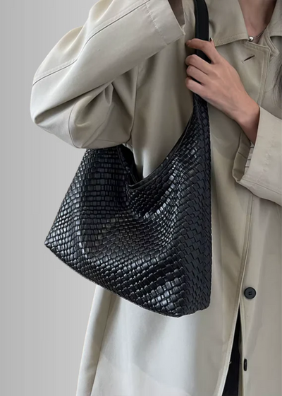 Geflochtene Umhängetasche – Vegan Leder mit Innentasche