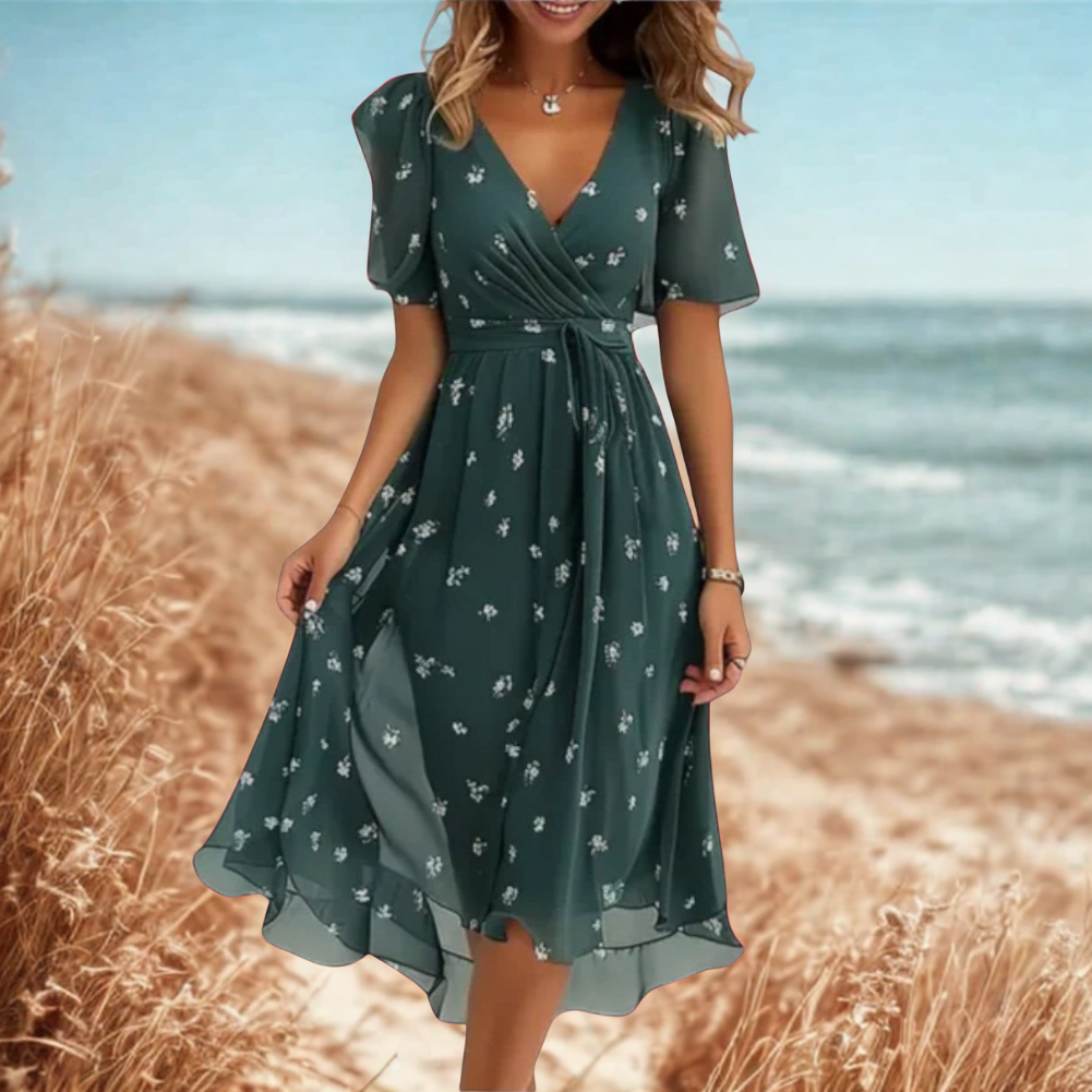 Alessia - Elegantes Sommerkleid mit V-Ausschnitt