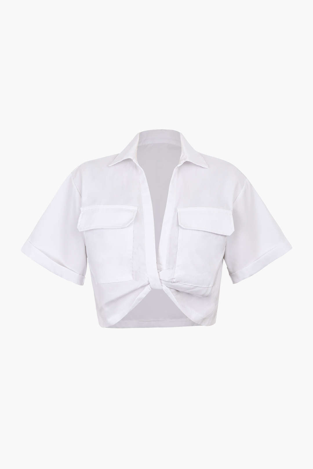 Janice | Stylisches Kurzarm Crop Shirt mit kragen