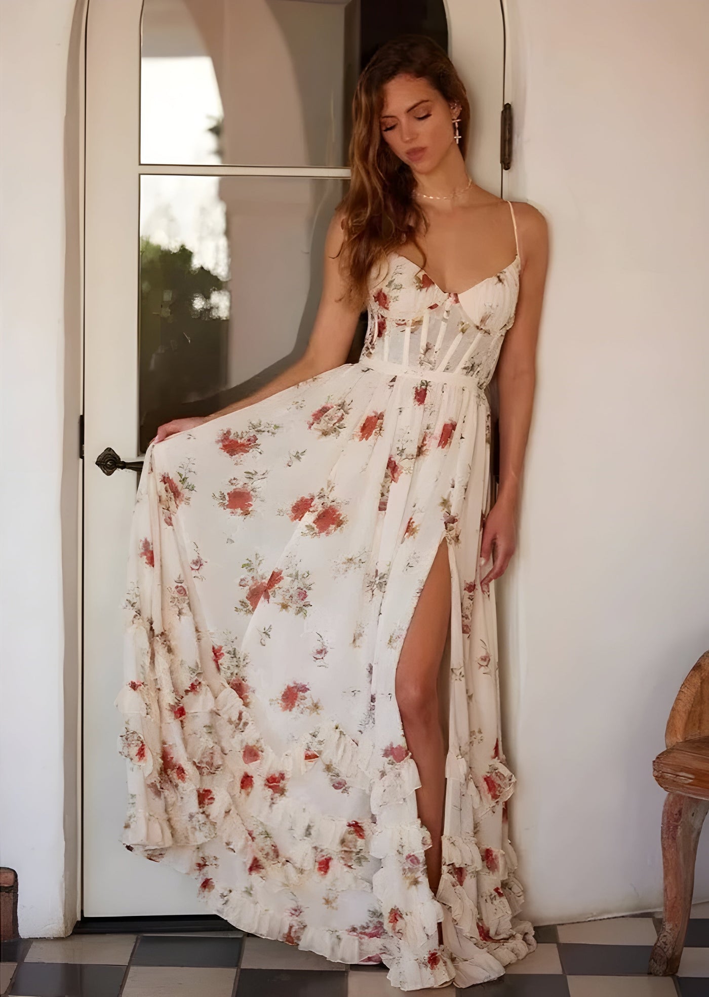 Esmee - Langes Blumenkleid