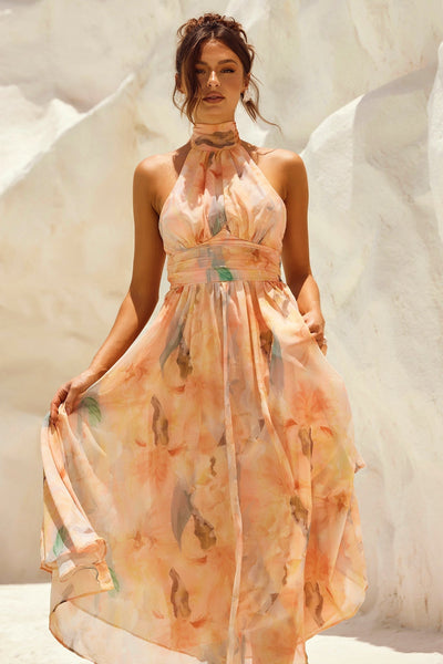 Pfirsich | Daylight Midi Kleid