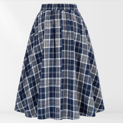 Myrna | Eleganter Midirock mit Karomuster für stilvolle Layering-Looks