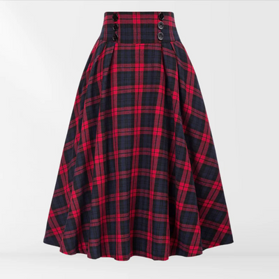 Myrna | Eleganter Midirock mit Karomuster für stilvolle Layering-Looks