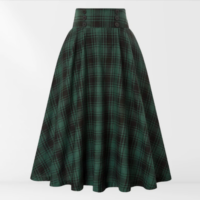 Myrna | Eleganter Midirock mit Karomuster für stilvolle Layering-Looks