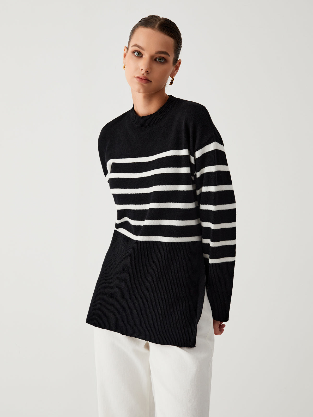 Stylischer gestreifter Pullover für Damen