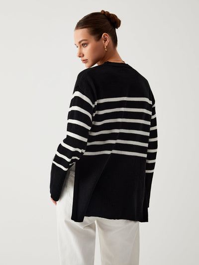Stylischer gestreifter Pullover für Damen