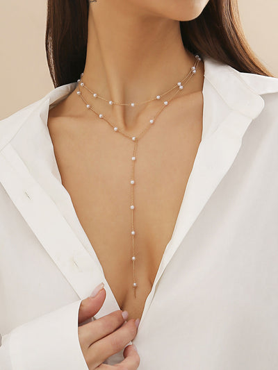 Elegante Perlenkette – Handgefertigter Goldplattierter Schmuck