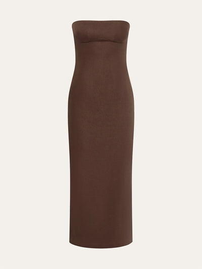 Schulterfreies Maxikleid mit Blumenmuster – Elegantes Sommerkleid