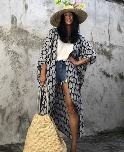 Resort Leinen Beach Kimono – Damen Leichter Strand‑Cover‑Up