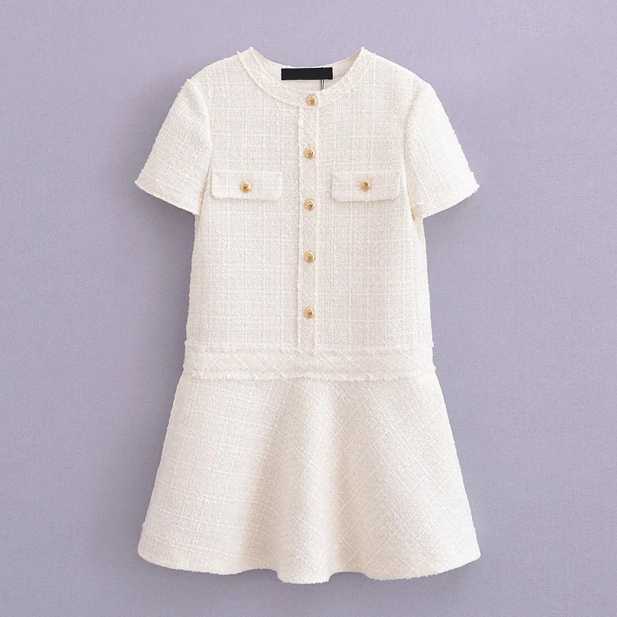 Joan | Elegantes Strickkleid mit Goldenen Details