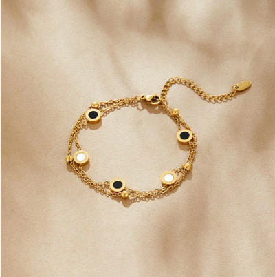 Onyx Weißer Stein Armband