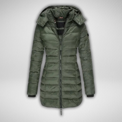 Janet | Lange Slim Fit Pufferjacke