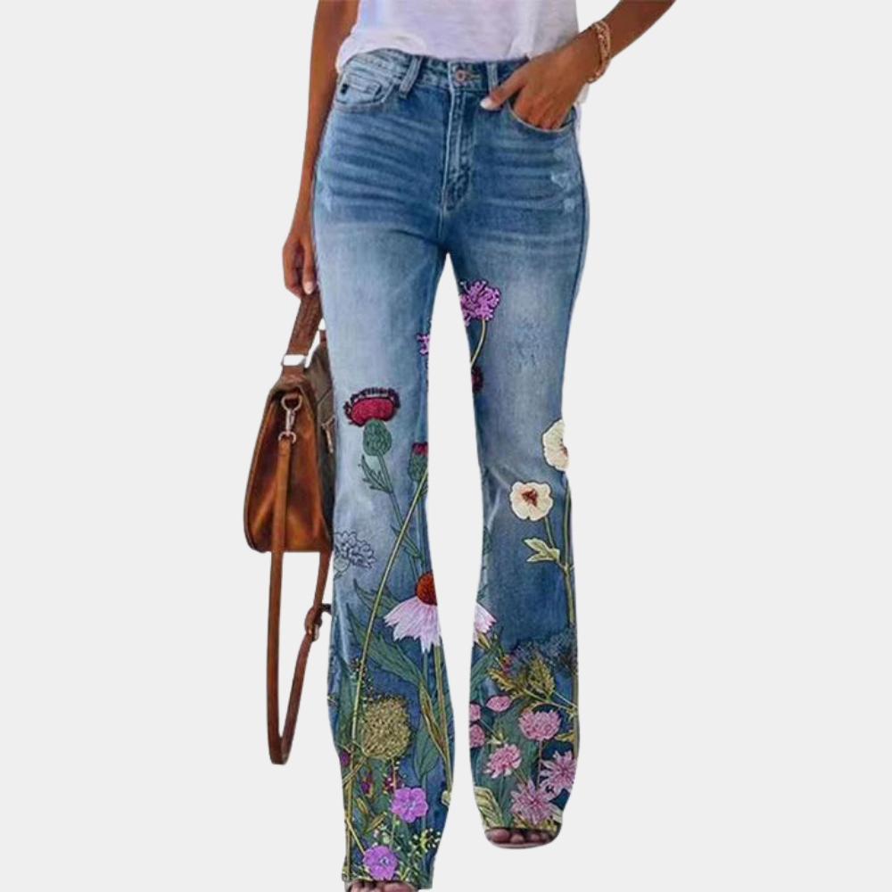 Rosmunda - trendige ausgestellte damenjeans mit modischen knöpfen