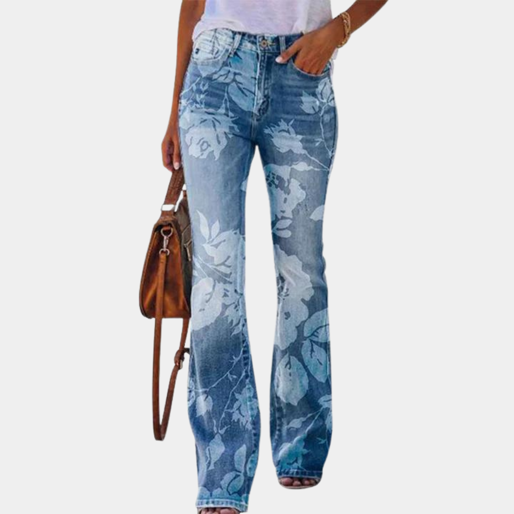 Rosmunda - trendige ausgestellte damenjeans mit modischen knöpfen