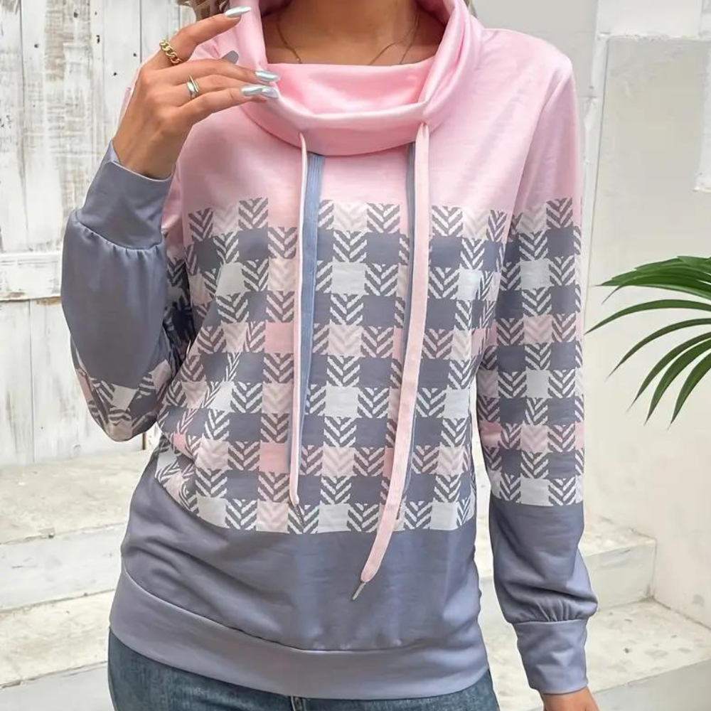 Emmanuelle - modisches und bequemes karo-sweatshirt für damen