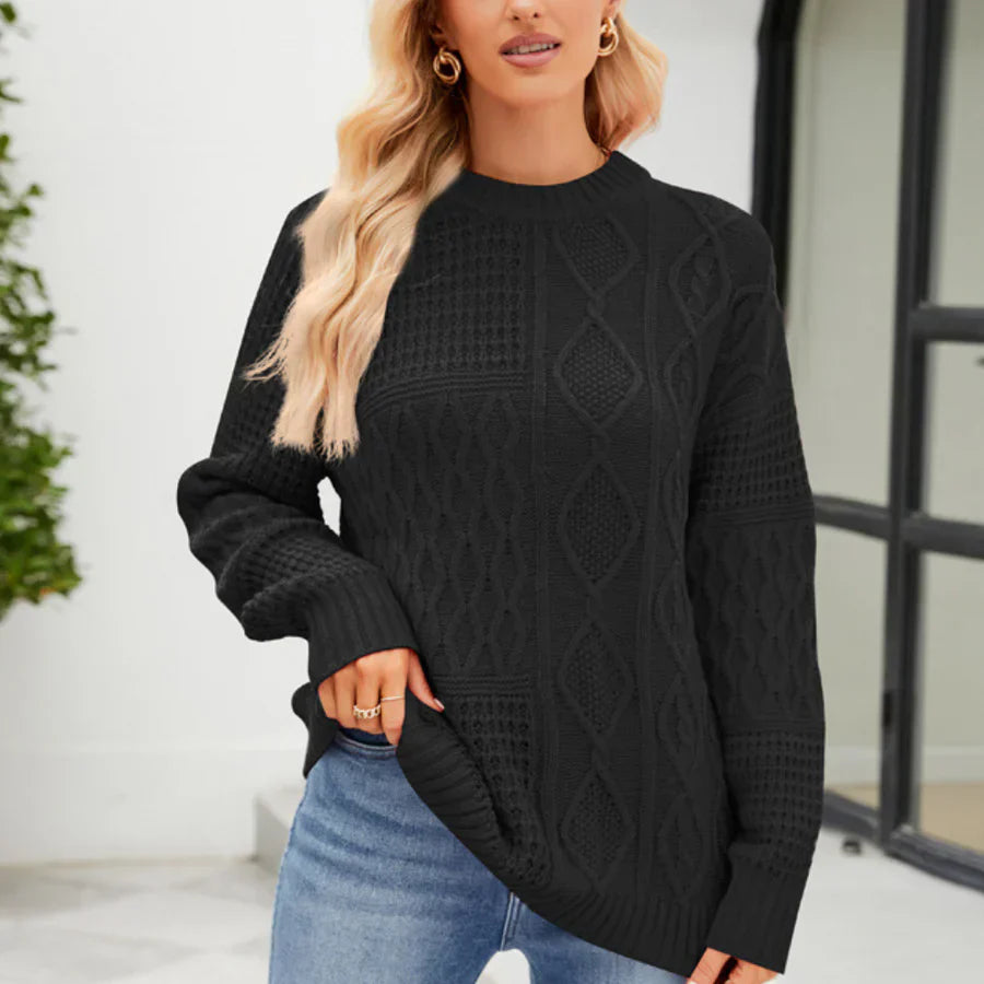 Melisande – damenpullover mit langen armeln für einen lässigen look