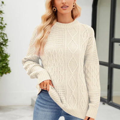 Melisande – damenpullover mit langen armeln für einen lässigen look