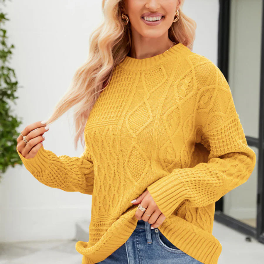 Melisande – damenpullover mit langen armeln für einen lässigen look