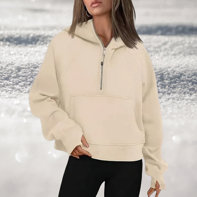 Rosa® | Kapuzenpullover mit halbem Reißverschluss