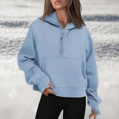 Rosa® | Kapuzenpullover mit halbem Reißverschluss