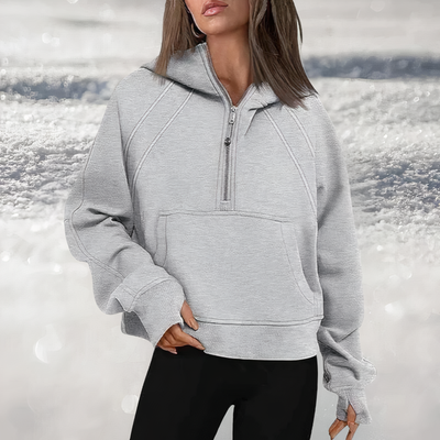 Rosa® | Kapuzenpullover mit halbem Reißverschluss