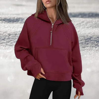 Rosa® | Kapuzenpullover mit halbem Reißverschluss