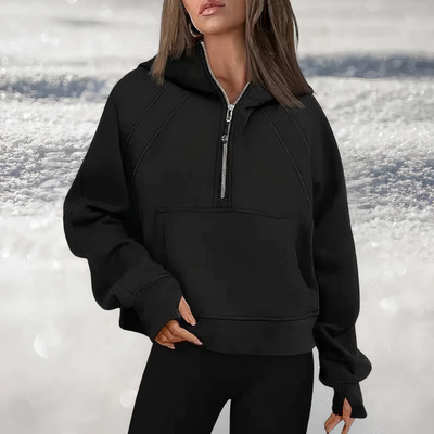 Rosa® | Kapuzenpullover mit halbem Reißverschluss