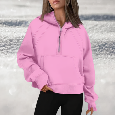 Rosa® | Kapuzenpullover mit halbem Reißverschluss