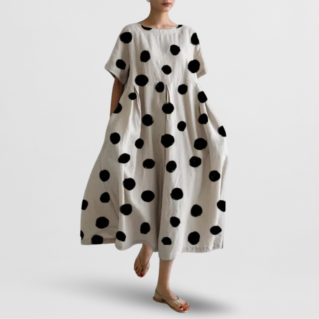 Gepunktetes Langes Damen Sommerkleid